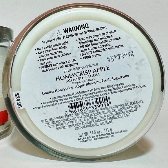 HONEYCRISP APPLE 3 Wick Candle - Picture 3 of 3